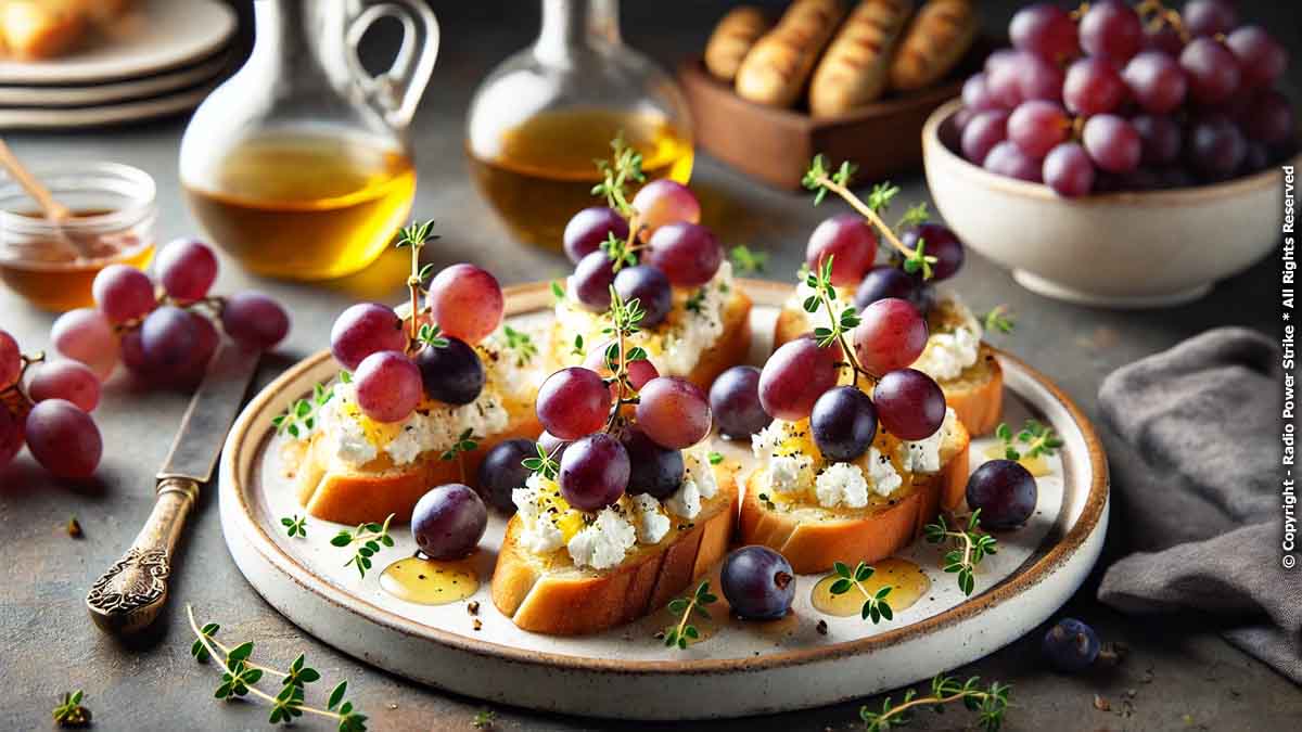 Grape and Goat Cheese Crostini