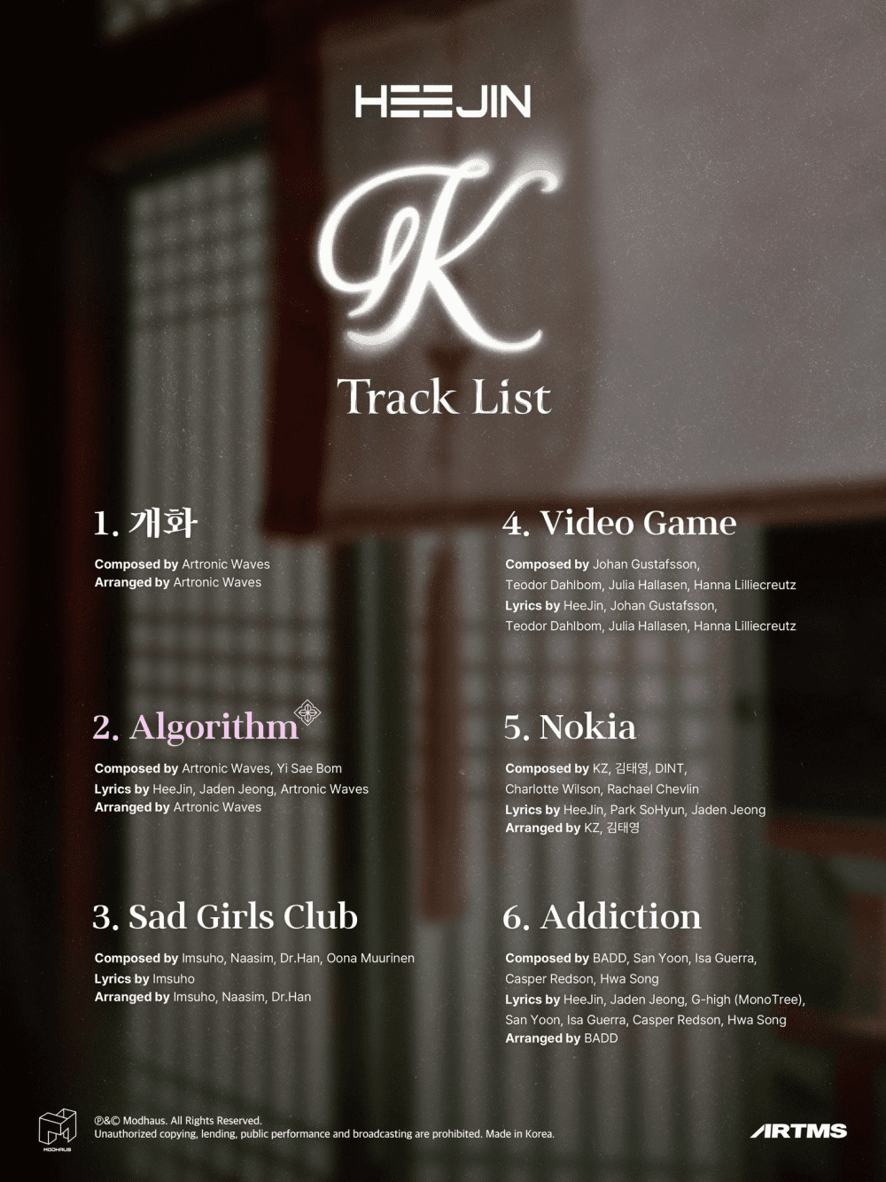HeeJin from ARTMS Unveils Tracklist for Upcoming Mini-Album 'K'