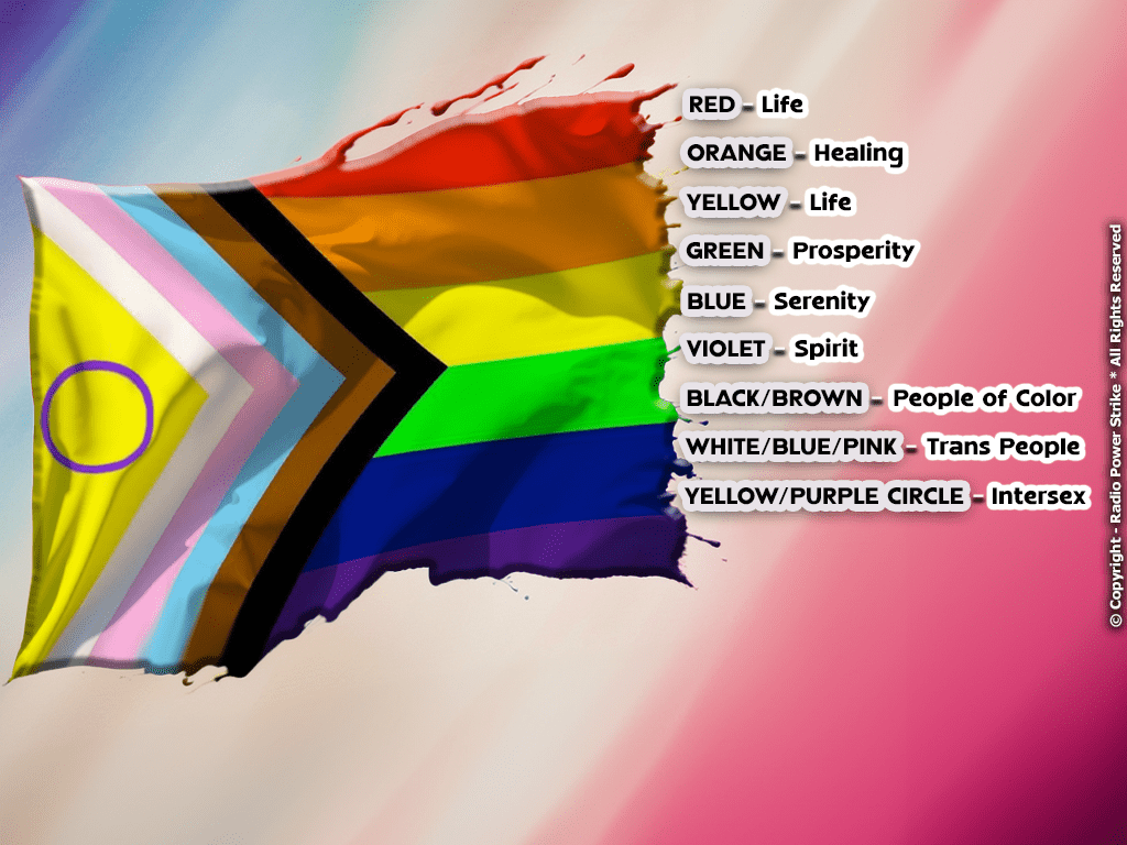 Infographic of New LGBTQIA+ Flag with Color Meanings