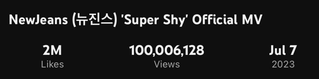 NewJeans’ Hit “Super Shy” Achieves 100 Million YouTube Views in Record Time