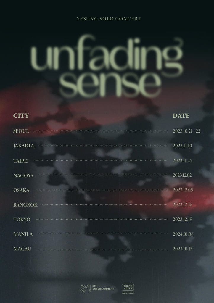 Super Junior’s Yesung Unveils “Unfading Sense” Solo Asia Tour Schedule