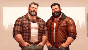 Illustration of a Bear community gay couple