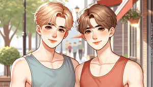 Illustration of a Twink community gay couple