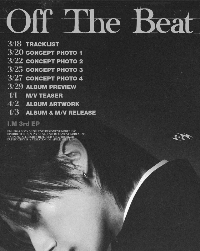 I.M of MONSTA X Unveils Teaser Schedule for Solo Mini-Album 'Off the Beat' 002